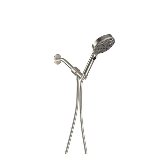 8-Spray Settings Wall Mount Handheld Shower Head 1.8 GPM Dual Shower Heads Adjustable Shower System in Brushed Nickel