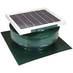 365 CFM Green Powder Coated 5-Watt Solar Powered Roof Mounted Exhaust Attic Fan