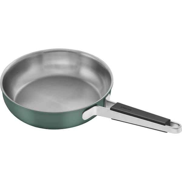 9.5-inch Green Stainless Steel Frying Pan
