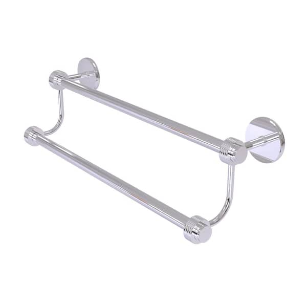 Allied Brass Satellite Orbit Two 30 in. Double Towel Bar with Groovy Accent in Polished Chrome