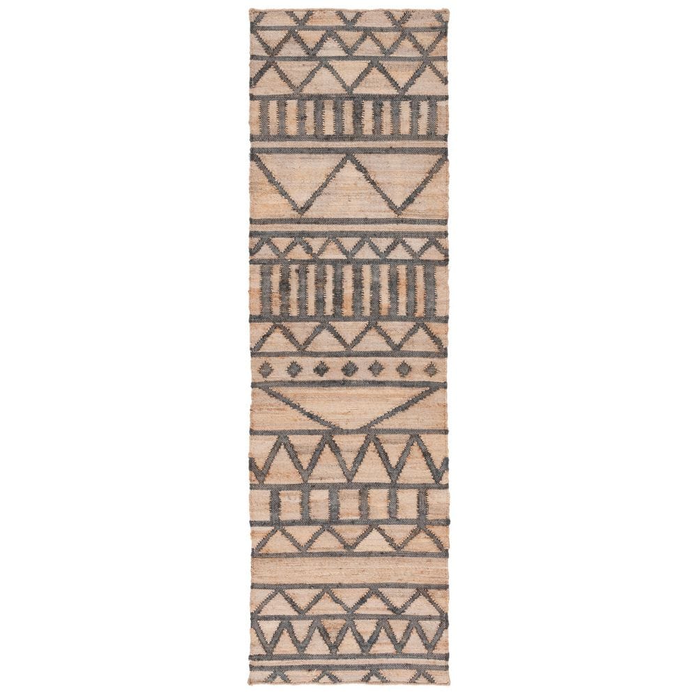 Kilim Natural/Charcoal 2 ft. x 8 ft. Geometric Striped Runner Rug price history on PriceWatchPro