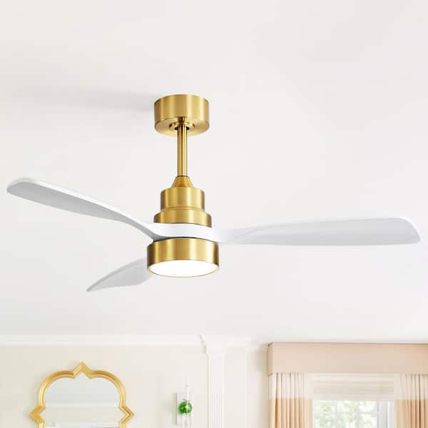 Sofucor 48 in. Indoor/Outdoor Wood Gold Ceiling Fan with LED Light and Remote Control