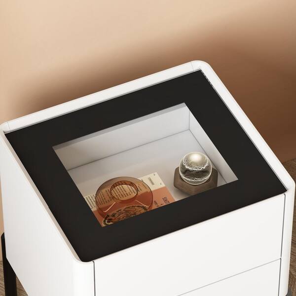 FUFU&GAGA White & Black 2 Drawers 17.7 in. Width Kids