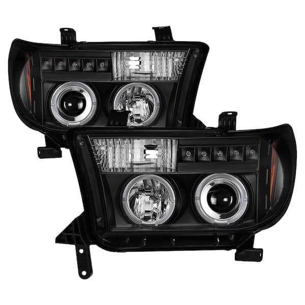 Toyota Tundra 07-13 / Toyota Sequoia 08-13 Projector Headlights - Eliminates AFS function - LED Halo -Black