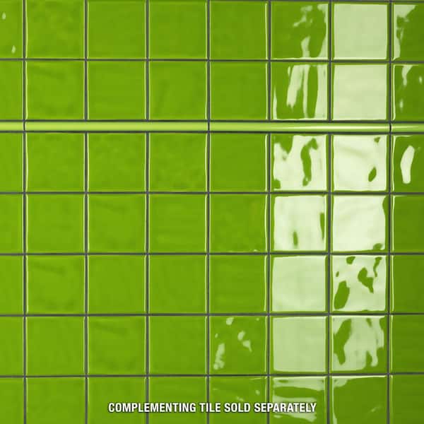 CREA　モスグリーン Twist Square Green Kiwi 11-3/4″ x 11-3/4″ Ceramic Mosaic