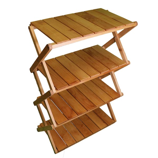 Unbranded Natural Alder Multi-Use 4-Tier Folding Rack