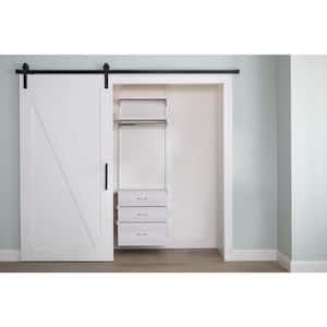 Genevieve 2 ft. White Adjustable Closet Organizer Hanging Rod with 3 Drawers