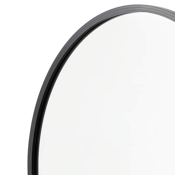 Better Bevel 18 in. W x 18 in. H Rubber Framed Round Bathroom Vanity Mirror in Black