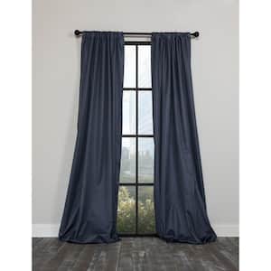 Navy Blue Thermal Rod Pocket Blackout Curtain - 54 in. W x 63 in. L