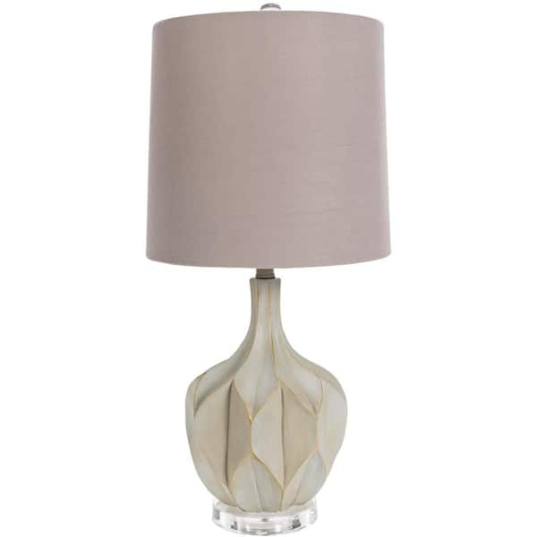 Livabliss Lena 28 in. Light Gray Indoor Table Lamp