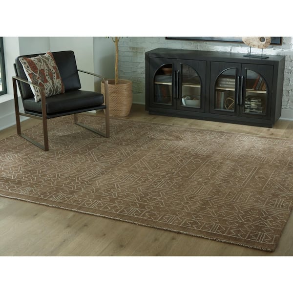 Merrittman 8 ft. x 10 ft. Brown/Beige Geometric Area Rug