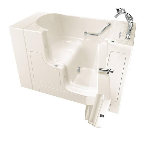 American Standard Gelcoat Value Series 52 in. Outward Opening Door Walk-In Soaking Bathtub with Right Hand Drain in Linen