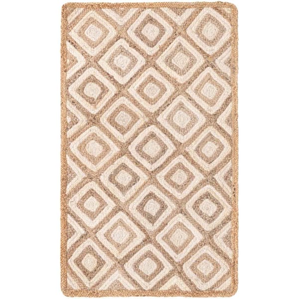 Unique Loom Braided Jute Bengal Natural 3' 3 x 5' 1 Area Rug