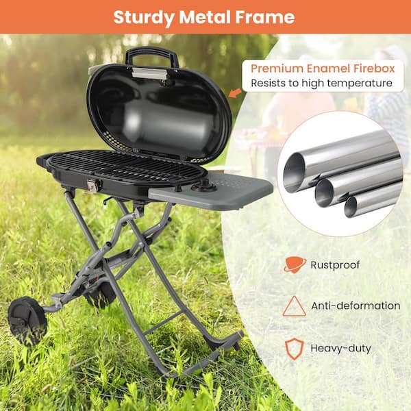 Costway Portable in Black Propane Grill Folding Gas Grill