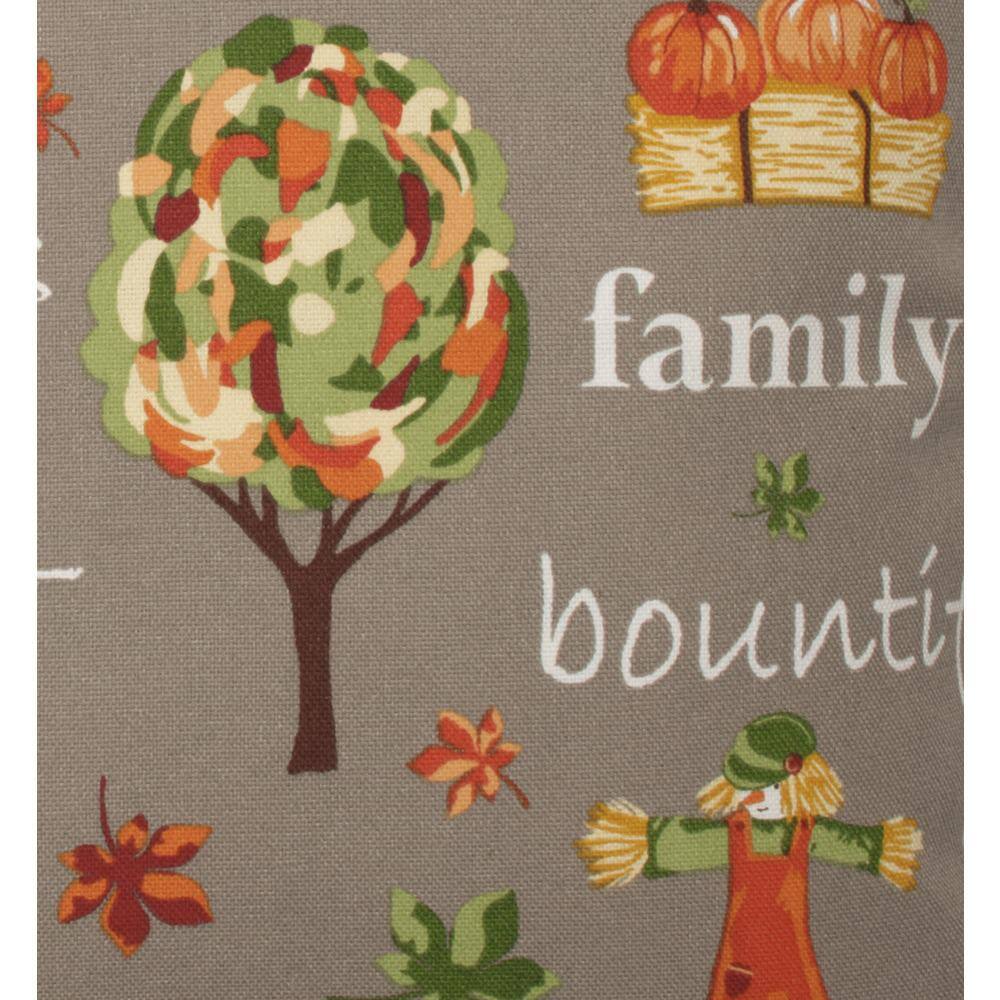 Autumn Harvest Gray and Orange Square Throw Pillow Set