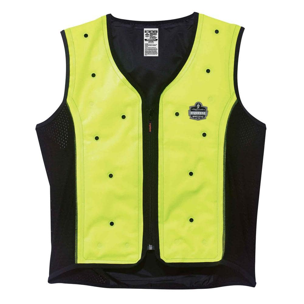 Ergodyne Chill-Its 6685 Unisex Large Lime Dry Evaporative Cooling Vest with  Zipper Closure 6685 The Home Depot