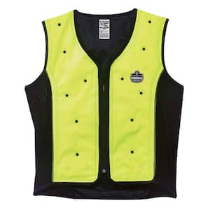 Chill-Its 6685 Unisex 2XL Lime Dry Evaporative Cooling Vest with Zipper Closure