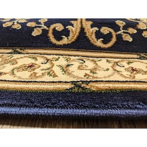Noble Navy 2 ft. x 8 ft. Traditional Medallion Oriental Area Rug