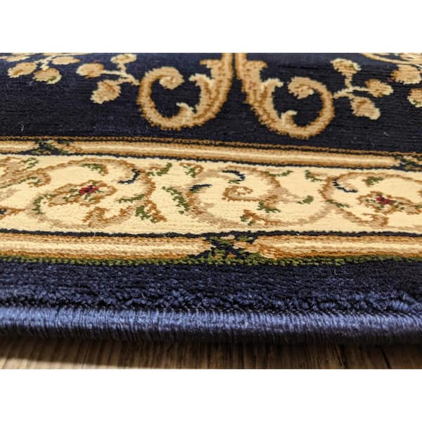 Noble Navy 2 ft. x 8 ft. Traditional Medallion Oriental Area Rug