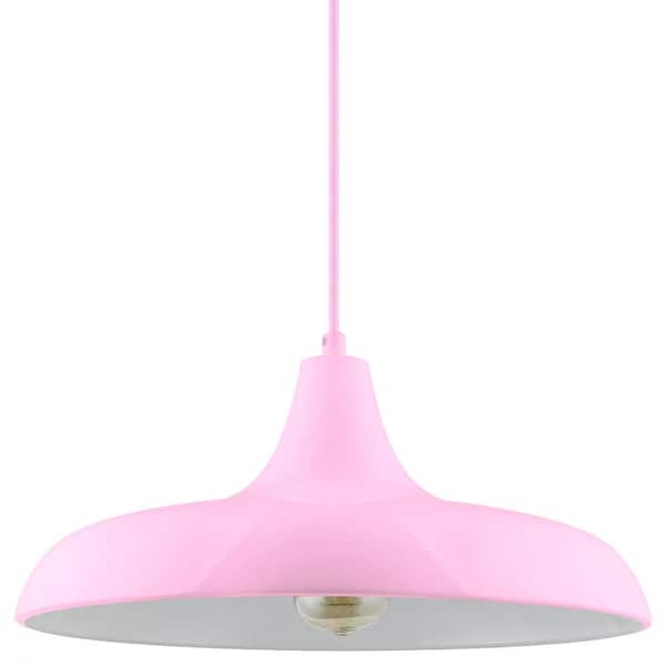 Sunlite 1-Light Pink Residential Medium E26 Base Hanging Ceiling Canopy Pendant Light Fixture