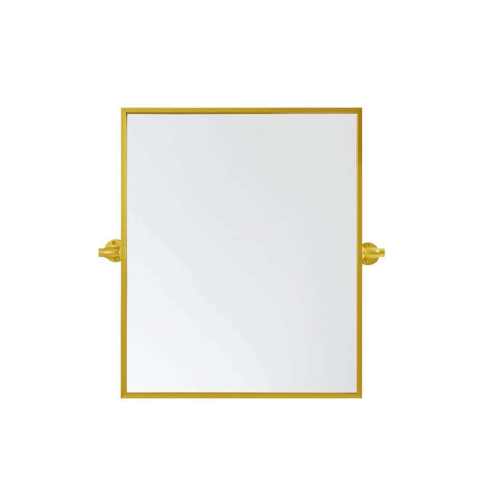 Timeless Home 20 in. W x 24 in. H Aluminum Gold Pivot Mirror