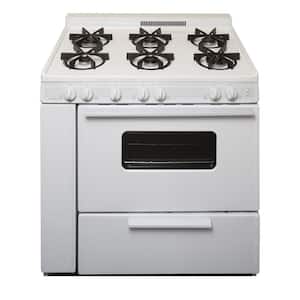 36 in. 3.91 cu. ft. Battery Spark Ignition Gas Range with Sealed Burners in White