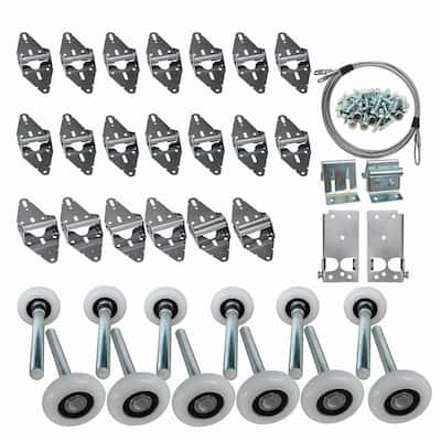 Nylon 6200ZZ Sealed Bearing Roller Flat Round Quiet Stable Residential Garage Door Roller Hinge Top Bracket Wire Rope