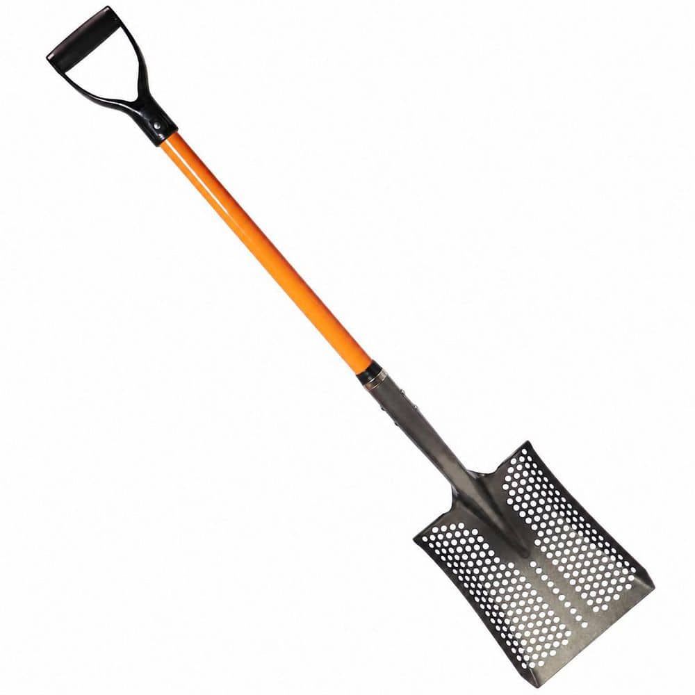 Misopily 45 in. Orange Fiberglass Handle Steel Blade Sifting