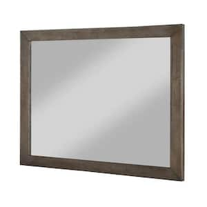 2 in. W x 38 in. H Wooden Frame Brown Wall Mirror