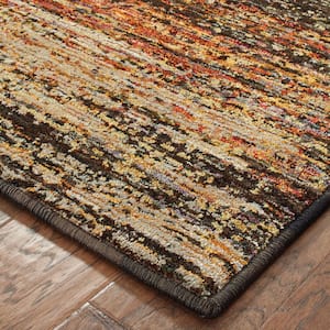 Audrey Gold Doormat 3 ft. x 5 ft. Abstract Area Rug