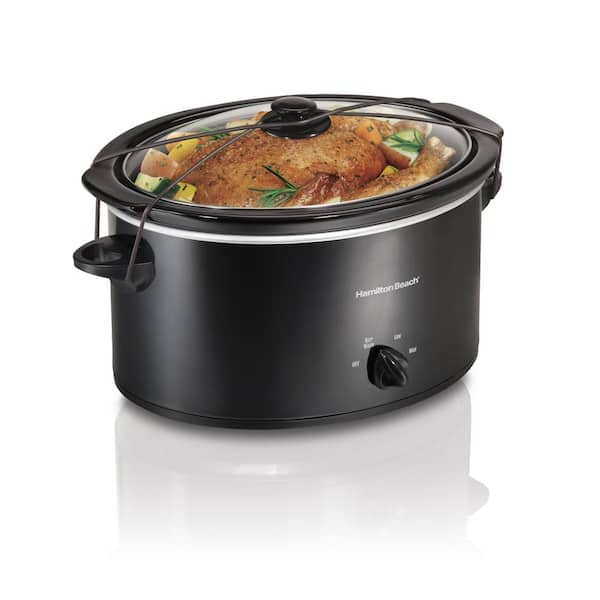 Hamilton Beach 4-Quart Slow Cooker with 3 Cooking Settings, Dishwasher-Safe  Stoneware Crock & Glass Lid, Stainless Steel (33140V)