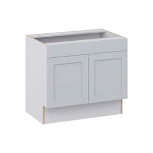 Cumberland Light Gray Shaker Assembled 30 in. W x 32.5 in. H x 23.75 in. D ADA Remove Front Sink Base Kitchen Cabinet