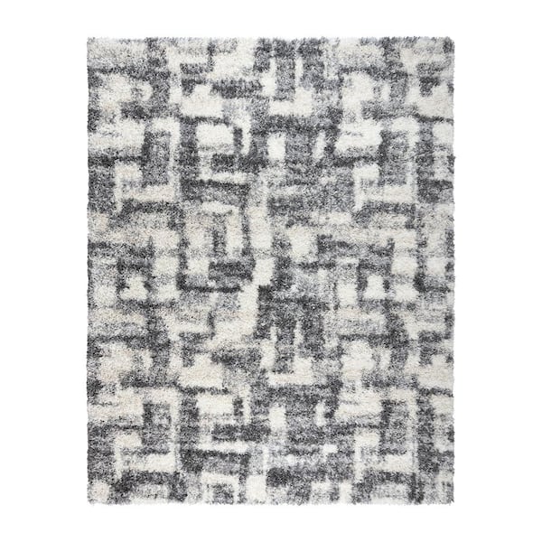 Gertmenian Anjou Gray 6 ft. x 9 ft. Abstract Shag Indoor Area Rug