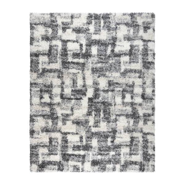 Gertmenian Anjou Gray 5 ft. x 7 ft. Abstract Shag Indoor Area Rug