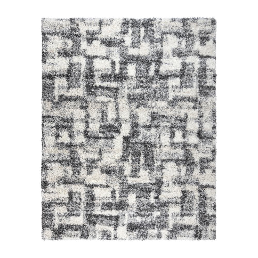 Gertmenian & Sons Anjou Gray 8 ft. x 10 ft. Abstract Shag Indoor Area Rug  19104 - The Home Depot