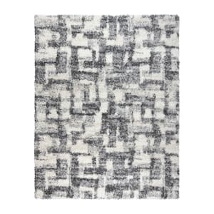 Anjou Gray 5 ft. x 7 ft. Abstract Shag Indoor Area Rug