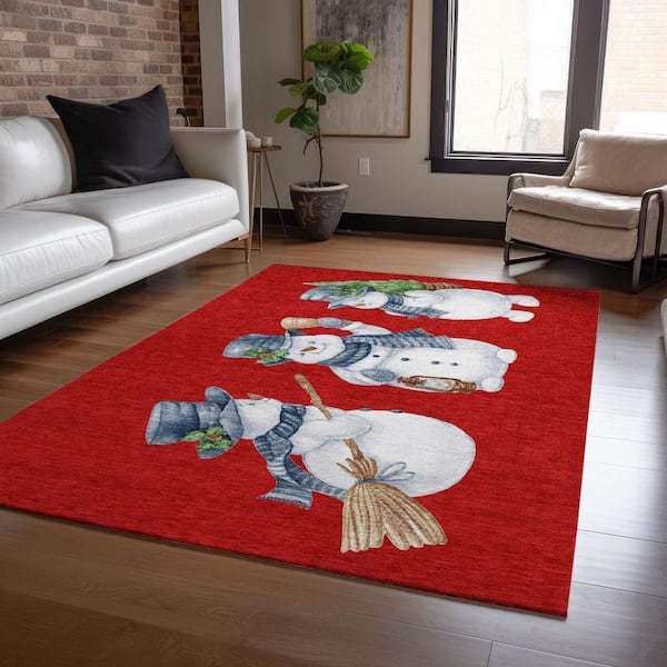 Chantille Machine Washable Indoor/Outdoor Abstract ACN1826 Red 5 ft. x 7 ft. 6 in. Area Rug