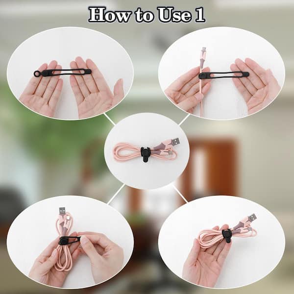 35 Pcs 4.5inch Silicone Cable Ties, Reusable Zip Ties Elastic Cord Ties