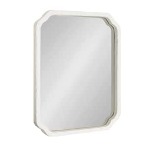 Marston 24 in. x 18 in. Farmhouse Rectangle White Framed Decorative Wall Mirror