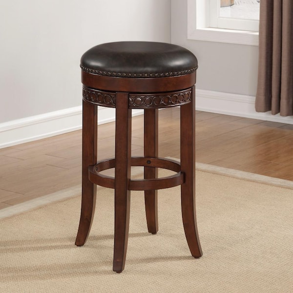 Concad 26 in. Cherry Backless Bar Stool