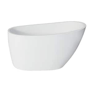 Aqua Eden 48 in. x 26 in. Acrylic Freestanding Soaking Bathtub in Glossy White with Drain