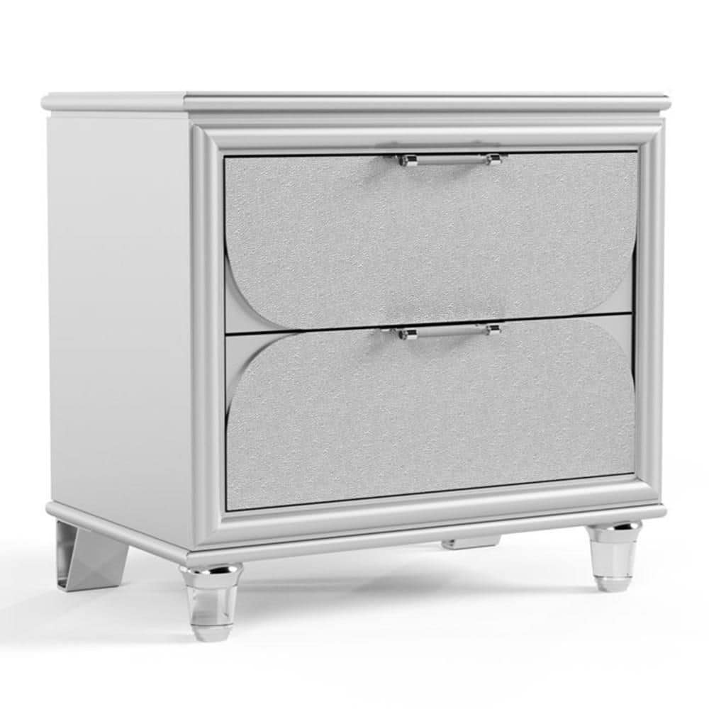 Dima Pearl White and Clear 2 Drawer 22.5 in. W Nightstand price history on PriceWatchPro