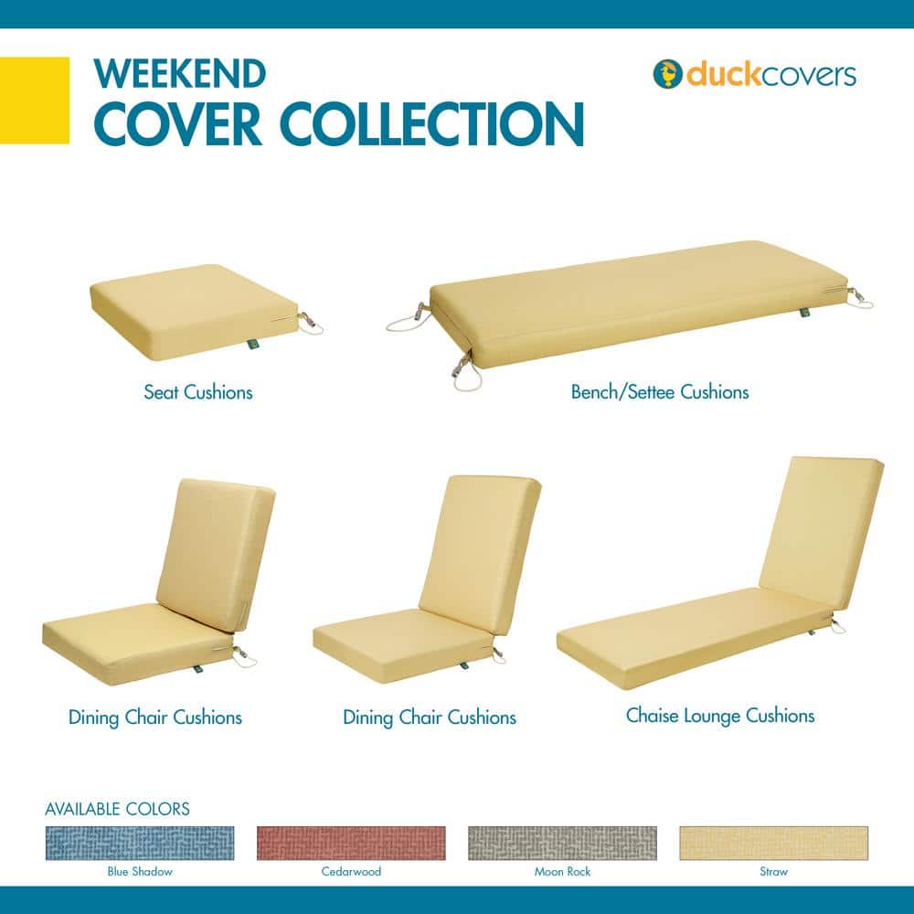 Straw Water-Resistant Foam Outdoor Chaise Lounge Cushion