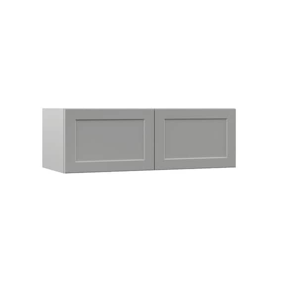 Hampton Bay Designer Series Melvern Assembled 36x12x15 in. Deep Wall Bridge Kitchen Cabinet in Heron Gray