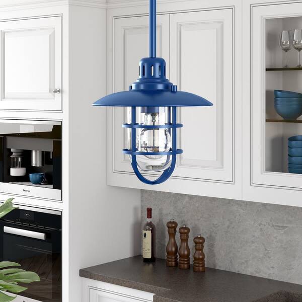 blue lantern pendant light