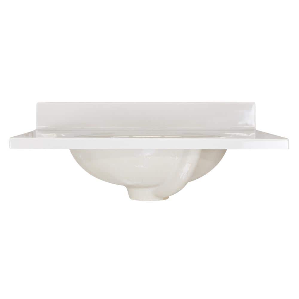 25-Inch Ivory Swirl Cultured Marble Vanity Top with Backsplash