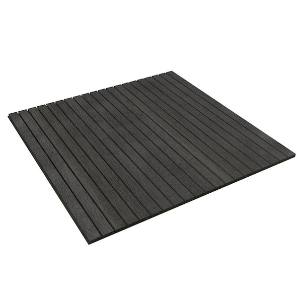 sunwings Black 2/5 in. x 1.96 ft. x 1.96 ft. Wood Slat Acoustic