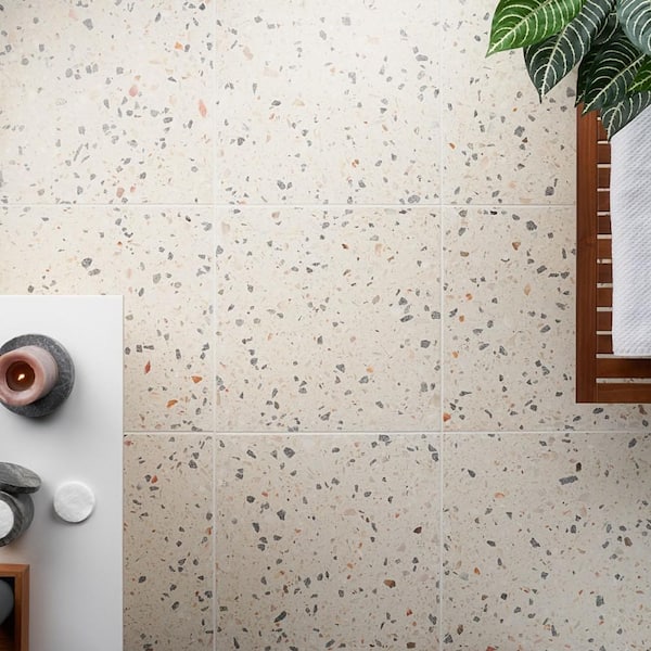 Raleigh Sonora 4 in. x 0.71 in. Polished Terrazzo Floor and Wall Tile Sample