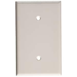 1-Gang No Device Blank Wallplate, Standard Size, Thermoset, Strap Mount, White