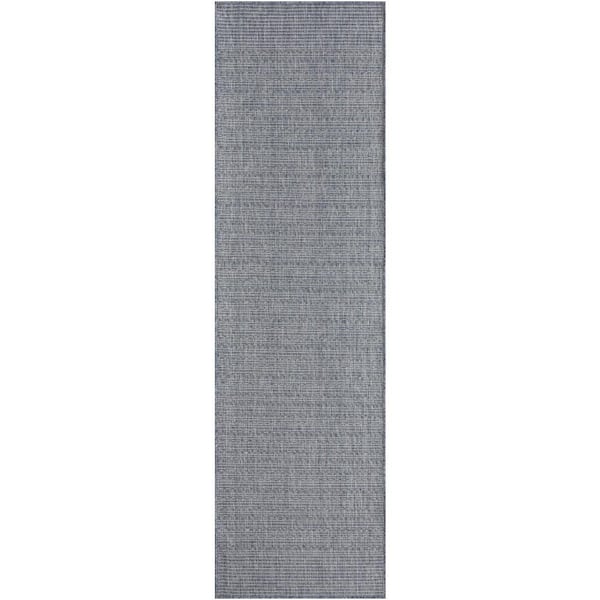Tulum Denim 2 ft. x 8 ft. All-Over Design Contemporary Runner Area Rug